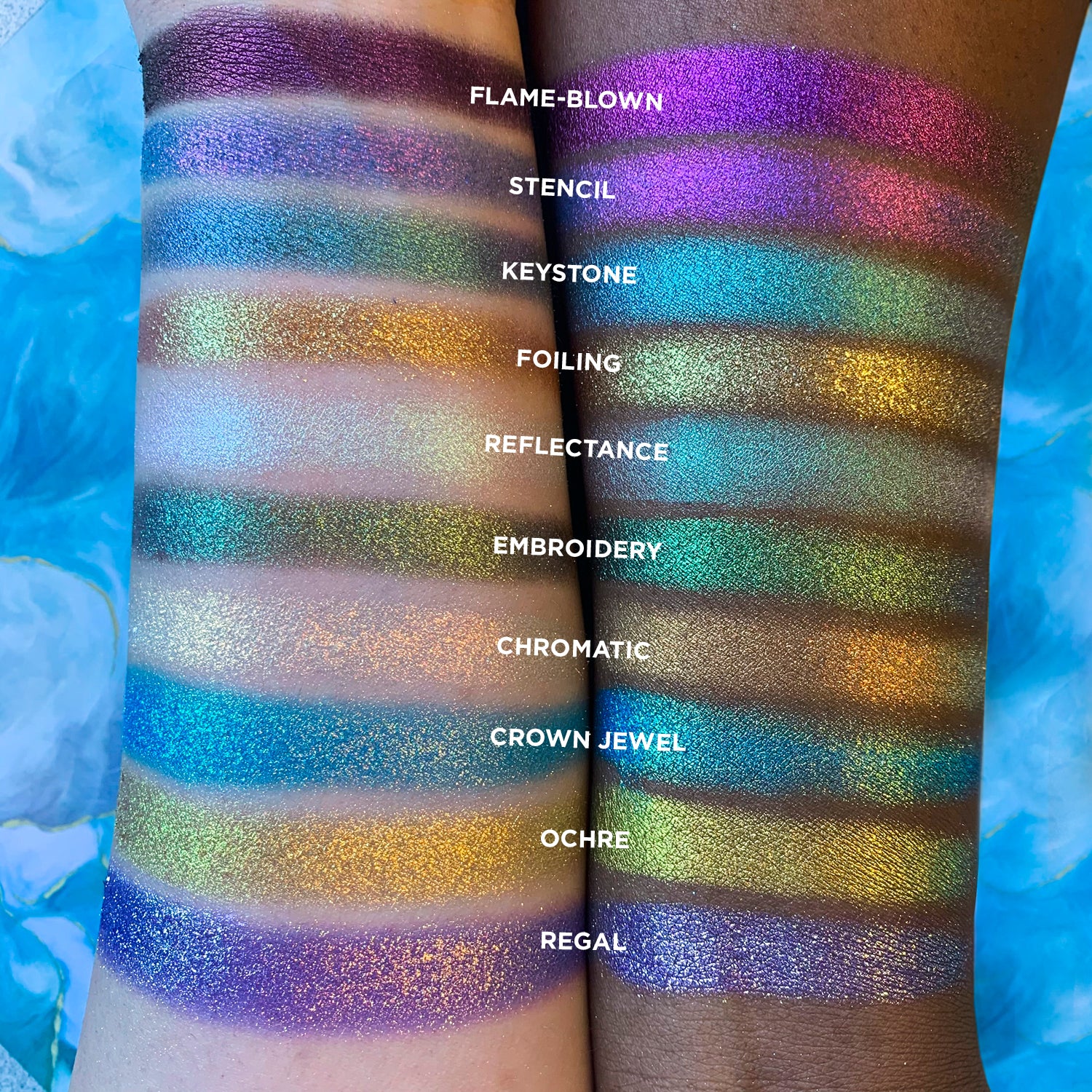 Regal Glitter Vibrant Multichrome Eyeshadow Palette - Long Lasting Pigmented Makeup for Party, Halloween & Special Occasions