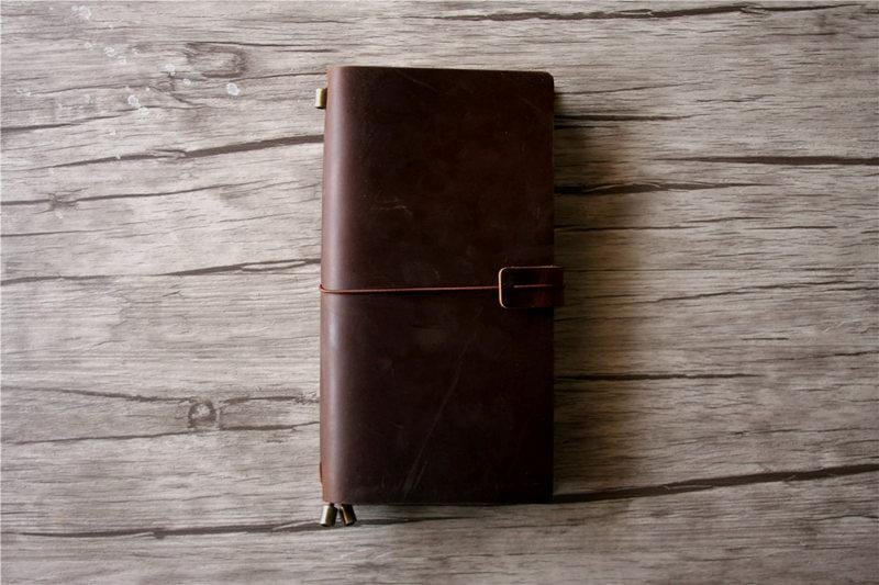 Personalized Leather Travelers Notebook Cover - Custom Name Engraved Refillable Journal for Bullet Journaling, Travel Diary & Daily Planner - Perfect Gift for Writers & Students