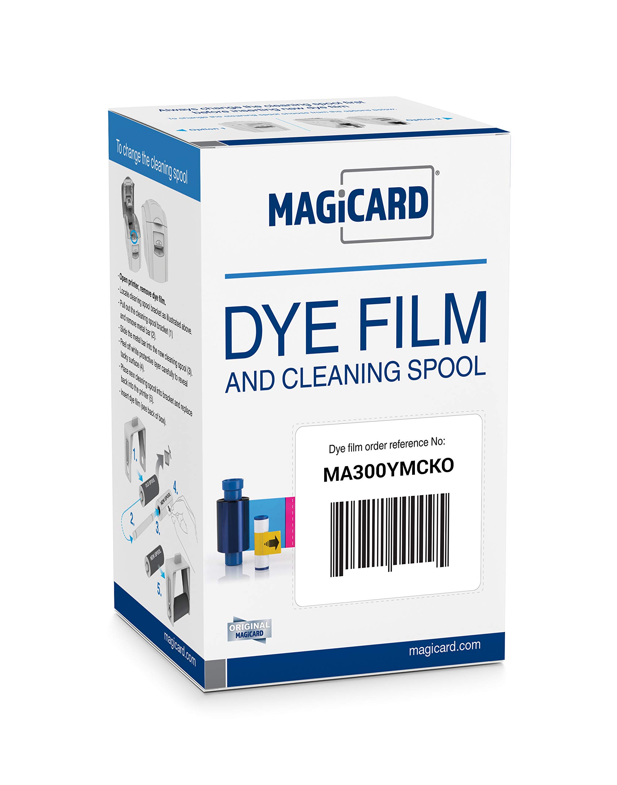 Genuine Magicard MA300YMCKO Color Ribbon for Enduro & Rio Printers - 300 Images per Roll - Ideal for ID Card Printing, Security Badges & Membership Cards