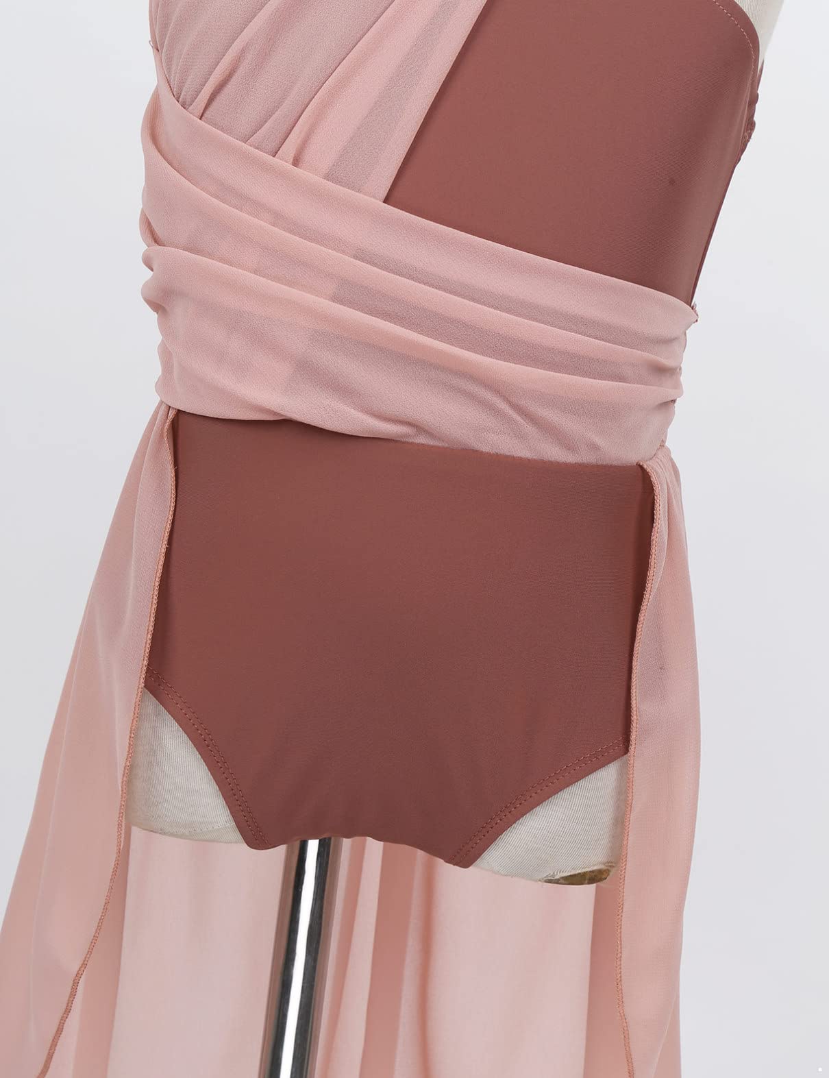 Elegant Sxiwei Girls Ballet Leotard Dress - Halter Neck Chiffon Dancewear for Ballroom, Lyrical & Contemporary Performances | Perfect for Recitals, Competitions & Dance Classes