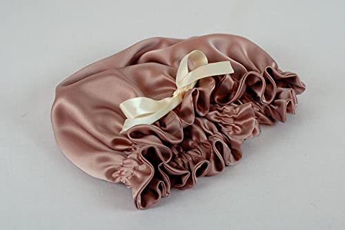 Anasvi Large Satin Sleep Cap for Women - Silk Night Sleeping Hat & Hair Bonnet Head Cover (Pack of 1, Pink) | Perfect for Curly Hair Protection, Overnight Moisture Lock & Travel Accessories