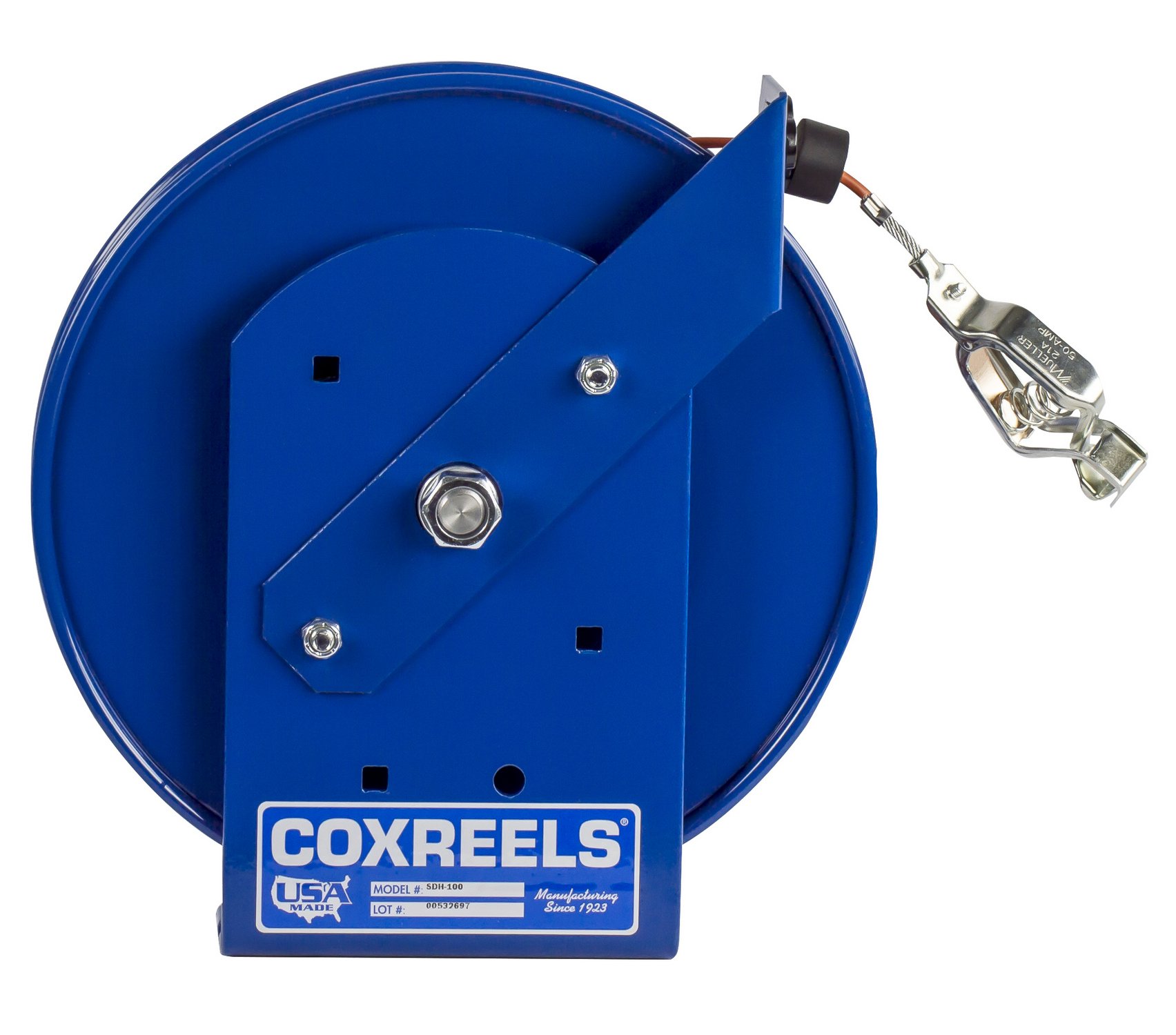 SDH-200 Static Discharge Hand Crank Cable Reel with 200-Foot Cable | Industrial-Grounding Solution for Construction Sites & Workshops