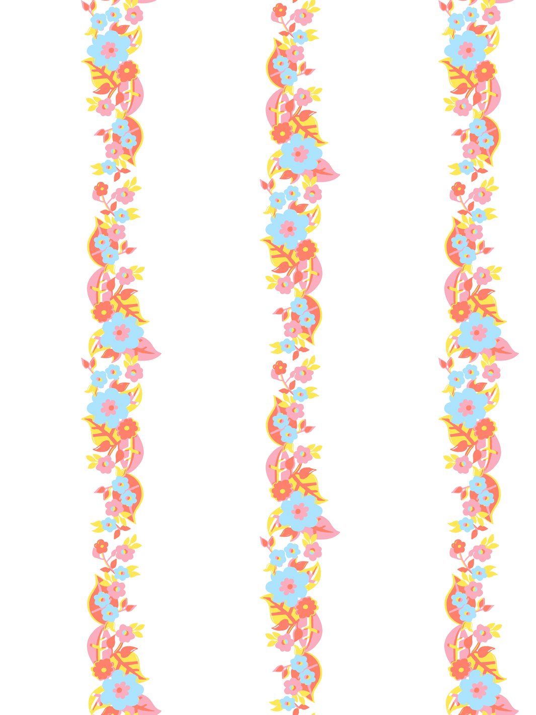 Barbie™ Floral Stripe Wallpaper - Watermelon Blue Pattern for Girls' Bedroom & Nursery Decor