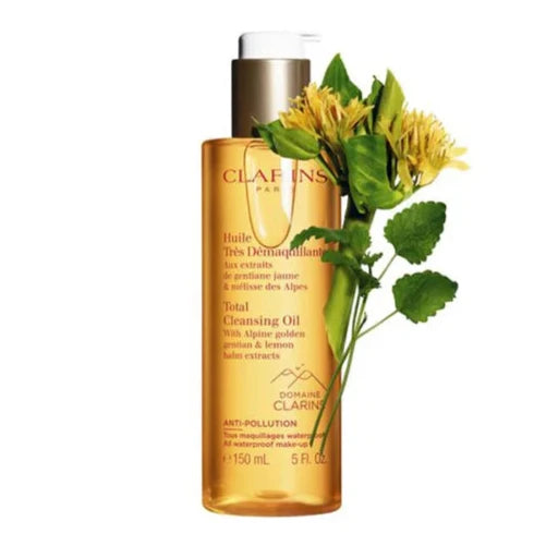 Clarins Total Cleansing Oil - Gentle Makeup Remover & Deep Facial Cleanser for All Skin Types | Perfect for Daily Skincare & Travel