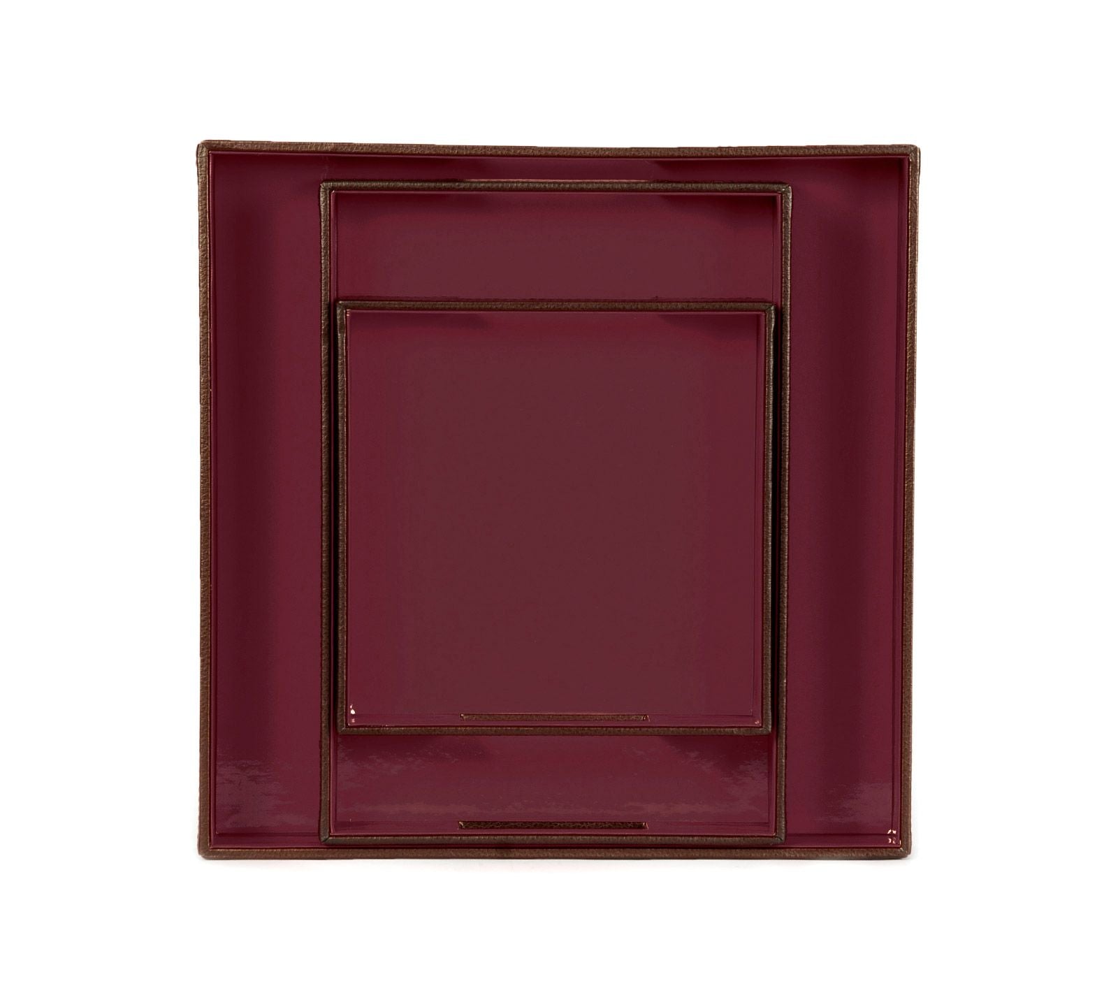 3-Piece Stackable Plastic Serving Tray Set with Non-Slip Base - Perfect for Dining, Entertaining & Kitchen Organization