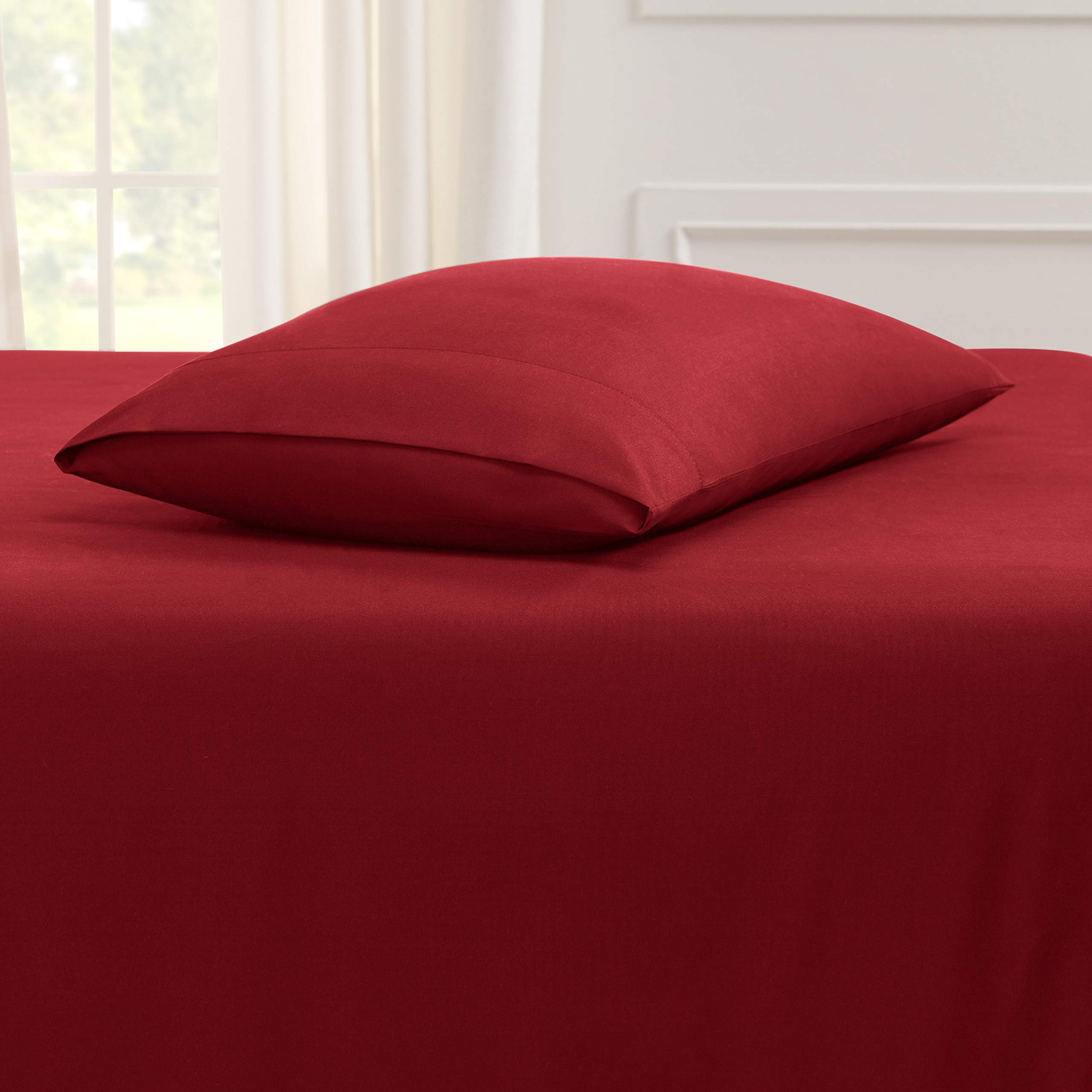Empyrean Soft Queen Size Pillowcases Set of 8 - Standard Size Burgundy Red Pillow Covers for Bedroom, Hotel & Guest Room Decor