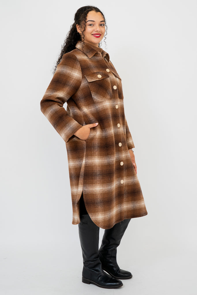 Bronwyn Coat in Cinnamon - Premium Boiled Wool Women's Winter Coat for Casual & Office Wear
