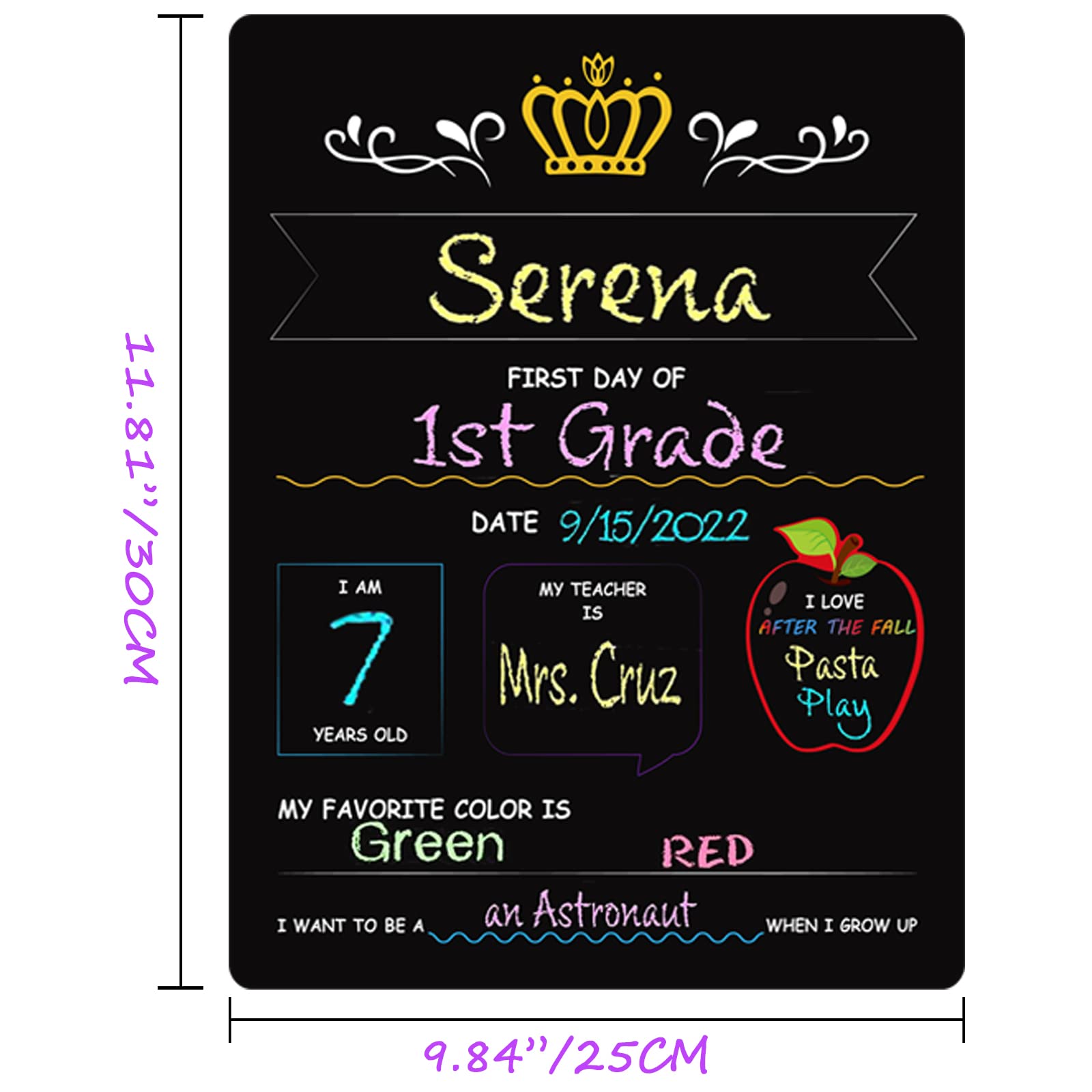 Double Sided Reusable Wooden Chalkboard Sign - 11.8