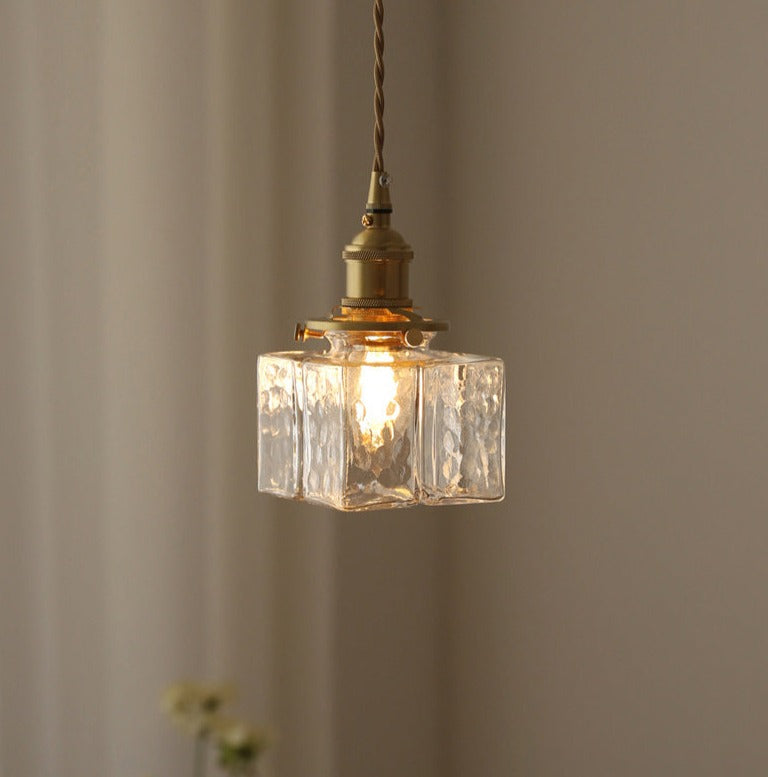 Vintage Jewel Glass & Brass Pendant Light - Elegant Ceiling Fixture for Dining Room, Kitchen Island & Bedroom Lighting