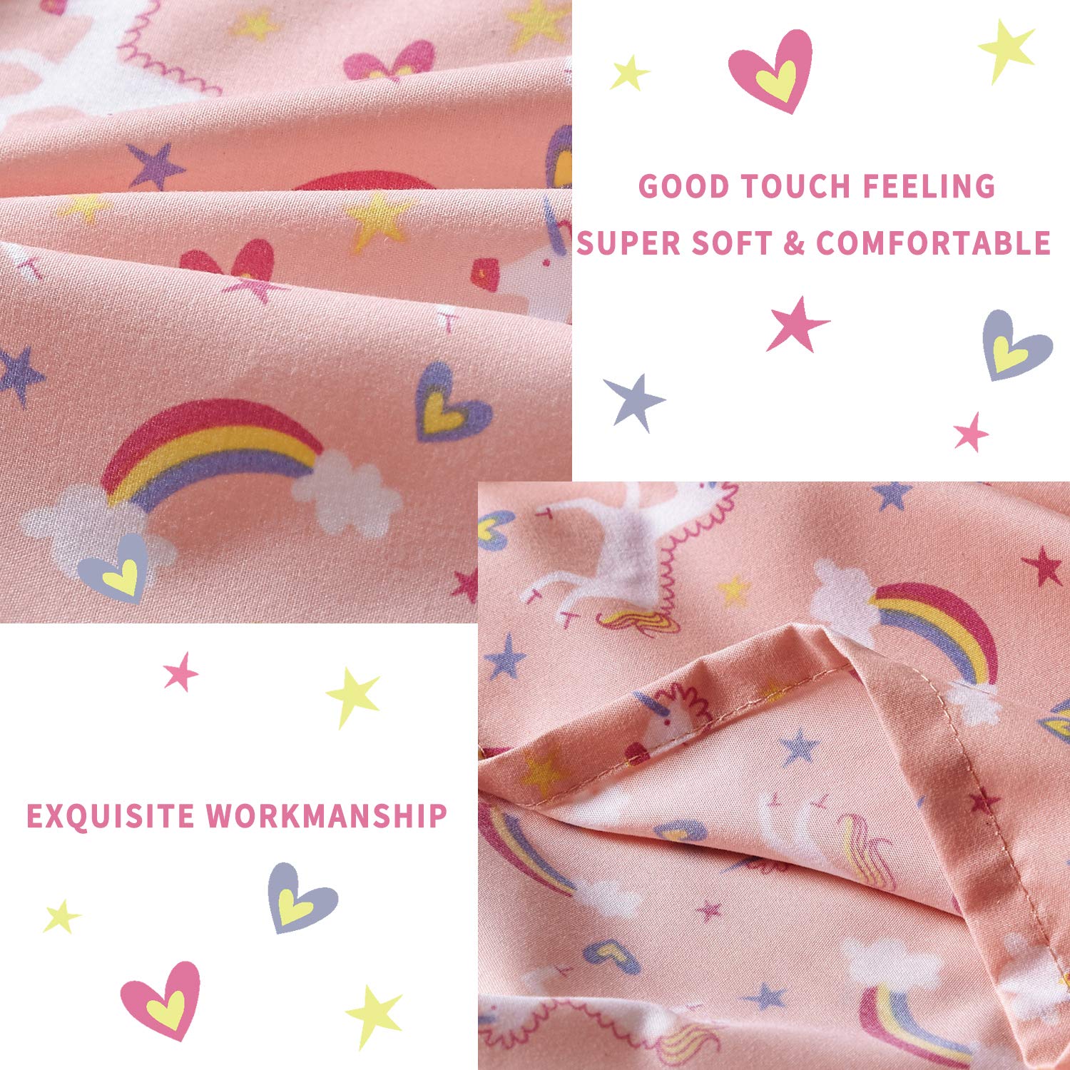 **Kids Twin Size Bed Sheet Set - 3PC Microfiber Fitted Sheet, Soft & Breathable Unicorn Design for Girls - Perfect for Bedrooms, Sleepovers & Nursery Decor**