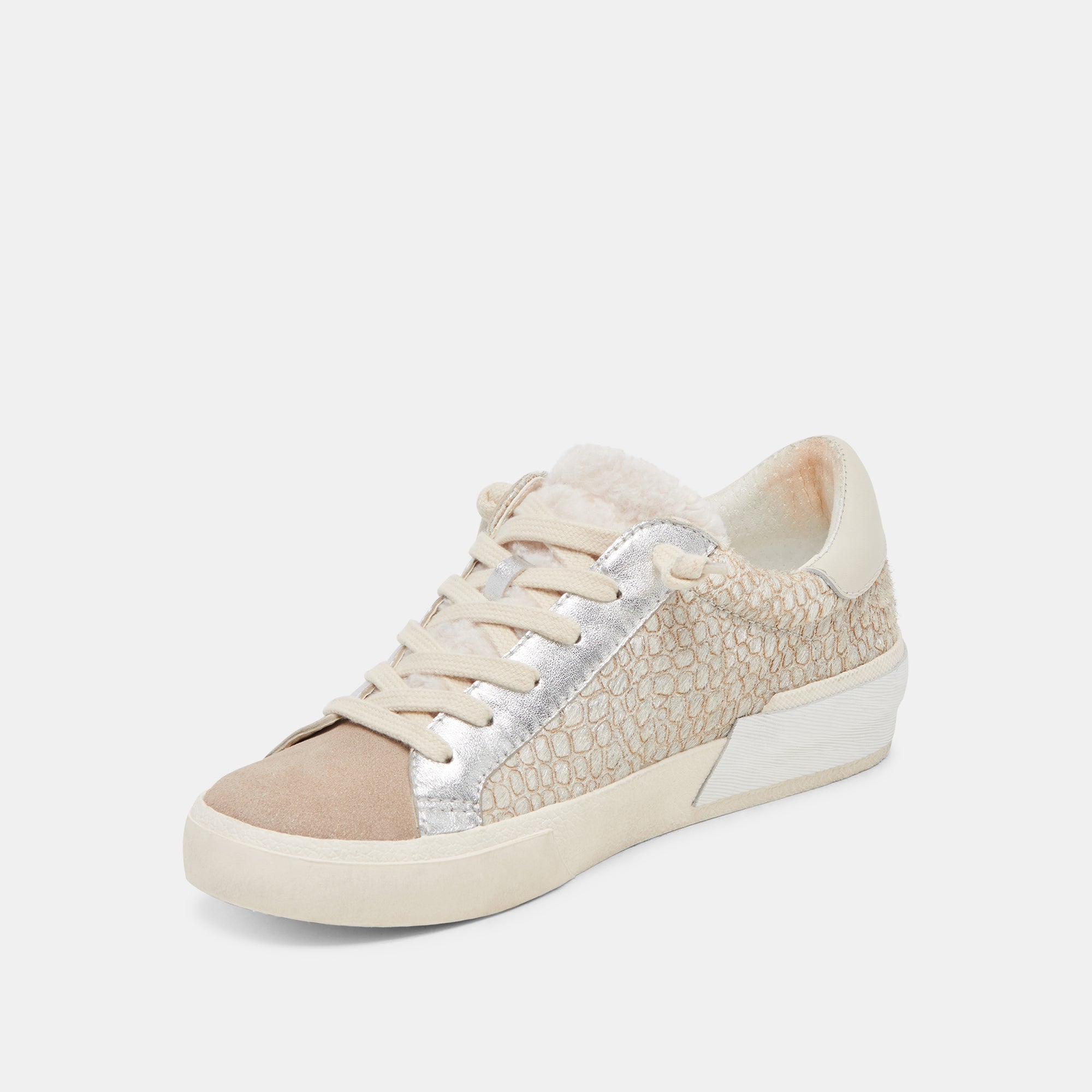 ZINA Plush Sneakers for Women - Soft Stone Calf Hair Slip-On Shoes | Comfortable & Stylish Casual Wear for Walking, Travel & Everyday Outfits