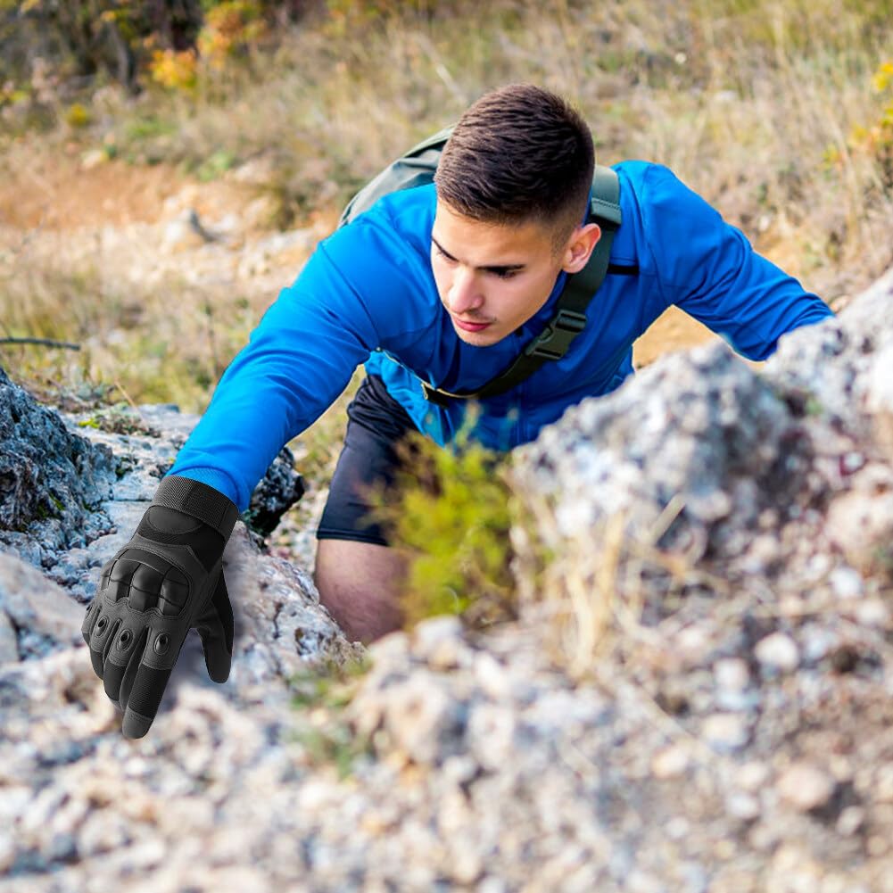 Men's Touchscreen Work Gloves with Knuckle Protection - Outdoor Sports & Work