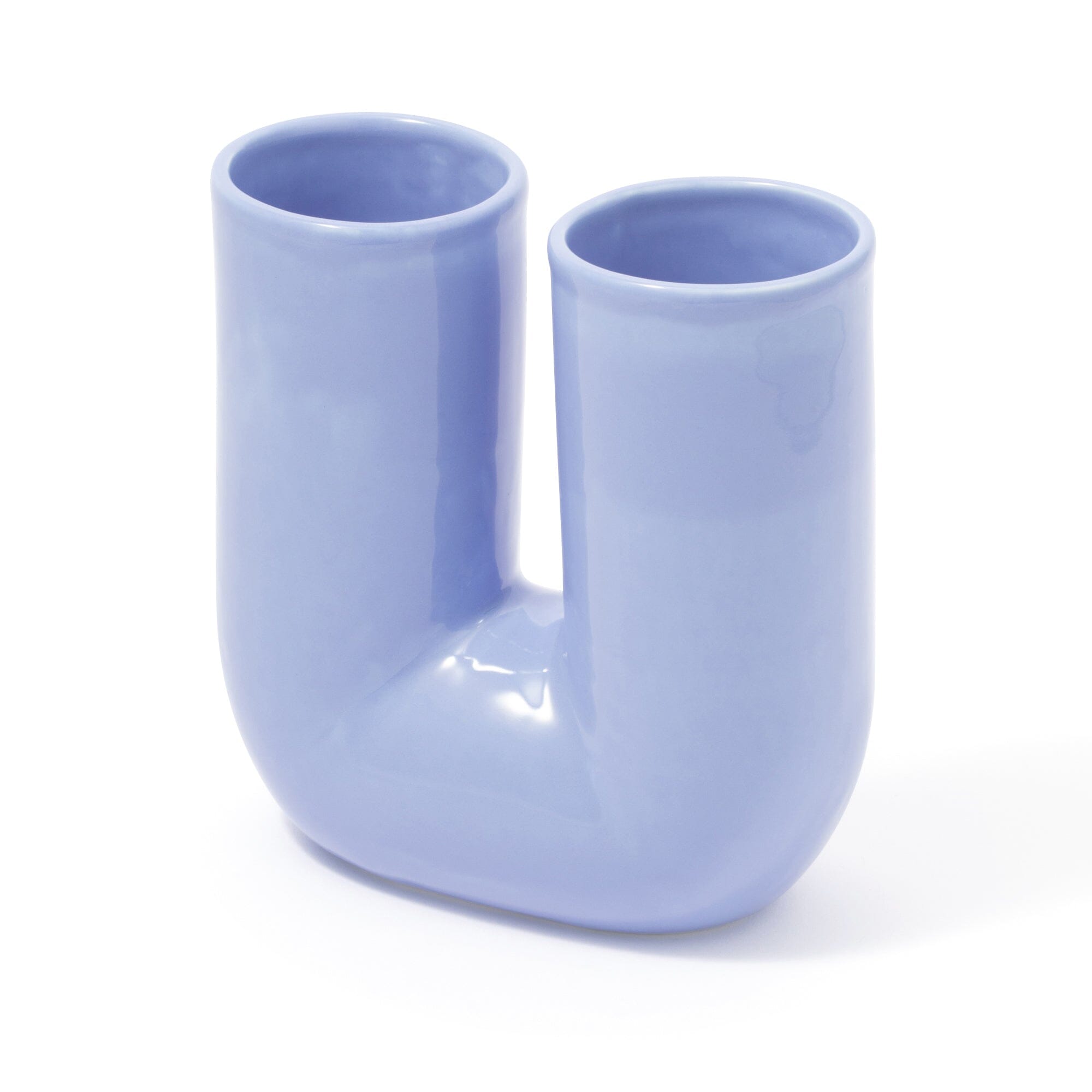 Ceramic Pop Flower Vase - Medium Size Light Blue Home Decor for Living Room, Bedroom, Office & Wedding Centerpieces
