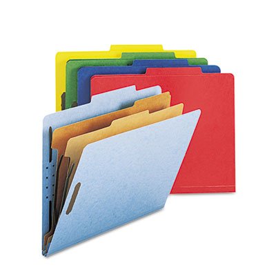 Pressboard Classification Folders - Letter Size, 6-Section Organizer, Assorted Colors, 10-Pack - Perfect for Office, School & Home Document Filing