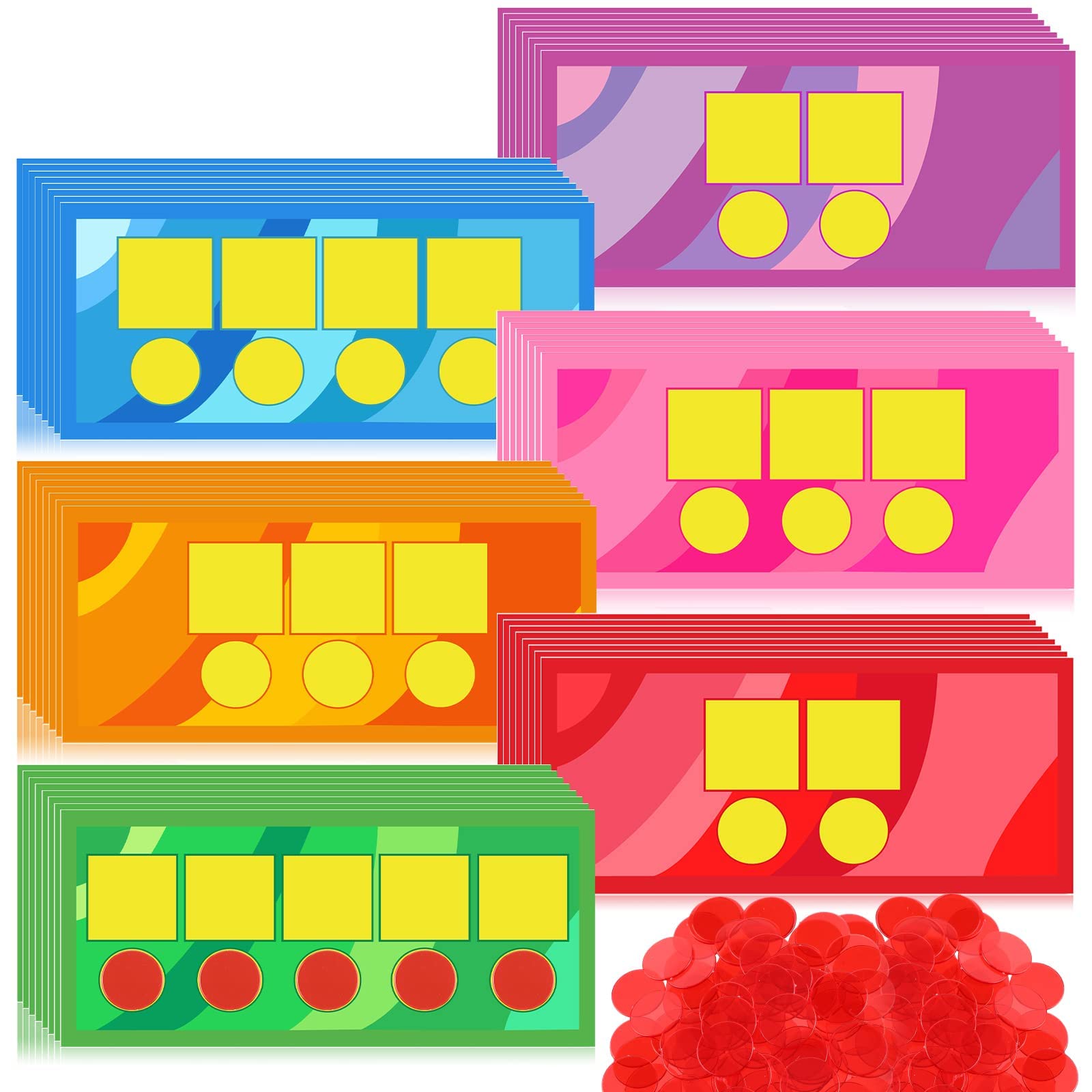 24-Piece Dry Erase Sound Box Mats & 84 Phonics Chips Set - Phonemic Awareness Games, Reading Tools for Kids - EZread Cardboard Learning Mats (Adorable Style) - Perfect for Classroom Activities & Homeschool Reading Practice