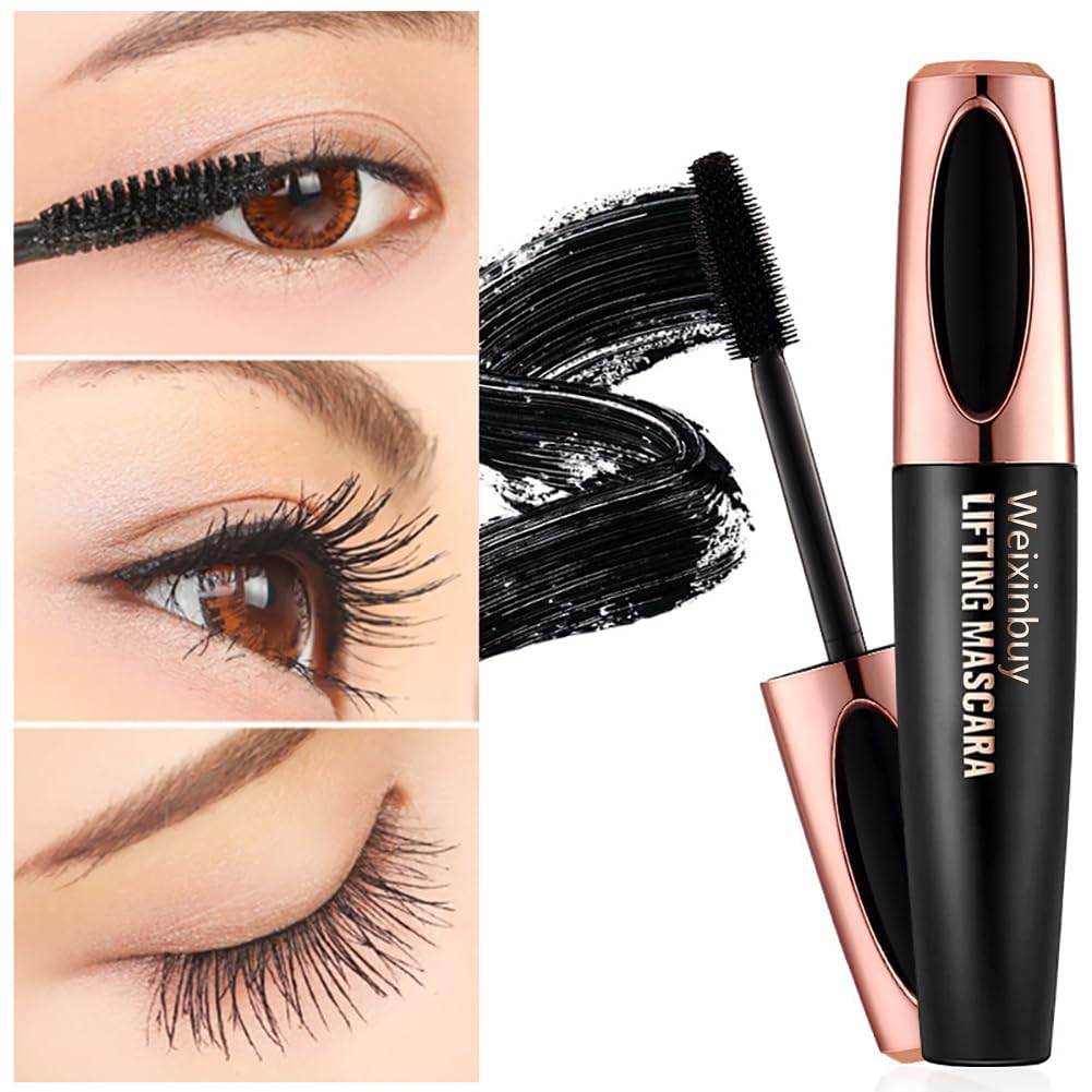 Weixinbuy 4D Silk Fiber Lash Mascara - Volumizing & Lengthening Waterproof Mascara for Longer, Thicker Lashes | Smudge-Proof, Hypoallergenic Formula | Perfect for Daily Wear, Special Occasions & Sensitive Eyes