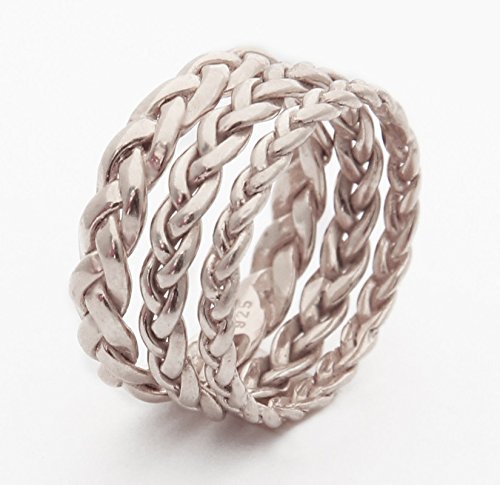 Handmade Wedding Band Braid - Rose Gold, White Gold & Yellow Gold Rings (Sizes 3-10, 3 Width Options) - Perfect for Engagement, Anniversary & Bridal Jewelry Gifts