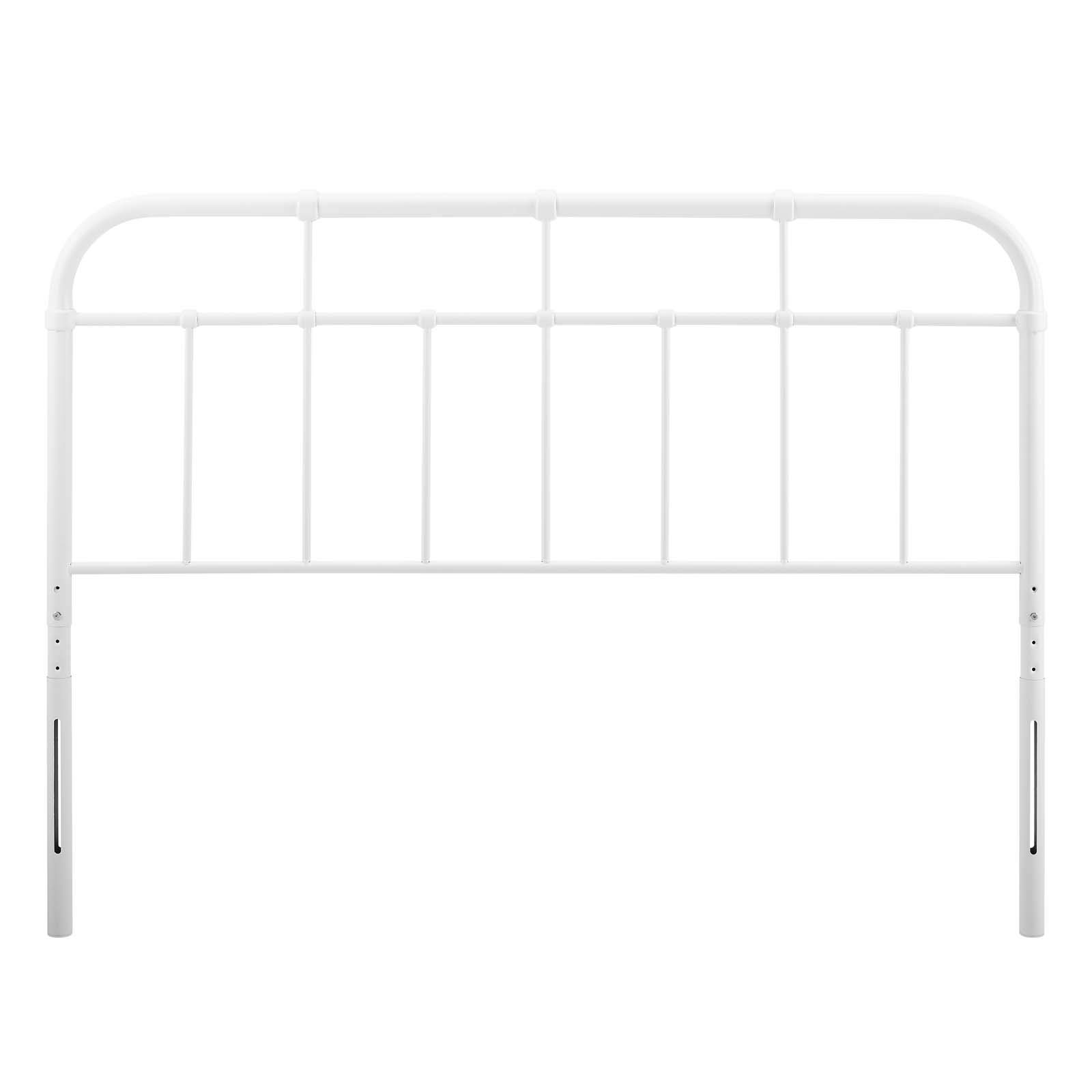 Modway Alessia Modern Farmhouse White Metal Queen Headboard - Elegant Bedroom Decor for Farmhouse & Rustic Style Homes
