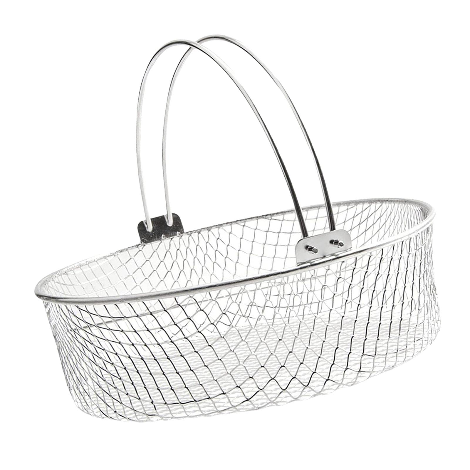 FAKEME Stainless Steel Air Fryer Basket with Handle - Nonstick Deep Fry Basket for Roasting Vegetables, Chicken Strips & Grilled Meats - Perfect for Air Fryers, Ovens & Outdoor Cooking