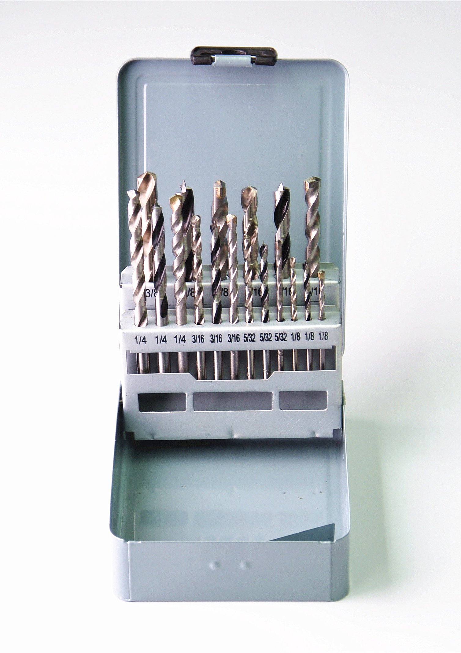 18-Piece Combination Drill Bit Set - High-Speed Steel (HSS) Metal, Brad Point Wood & Masonry Drill Bits for DIY Projects, Home Repairs & Professional Use