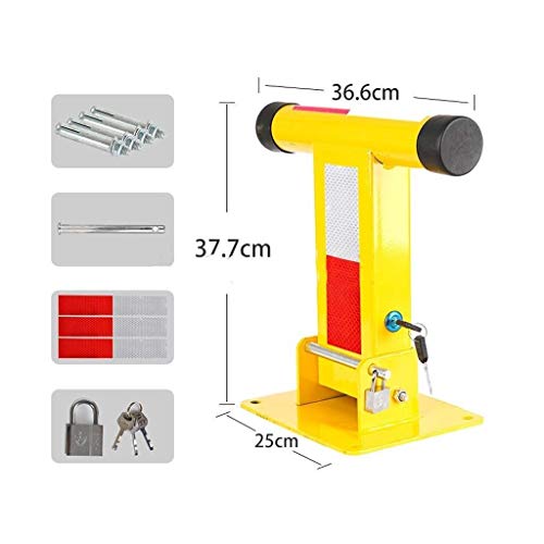 Foldable Parking Barrier with Double Lock - 36.6/37.7/25cm Detachable Parking Bollard for Driveway Security | Ideal for Residential, Commercial & Event Parking Control