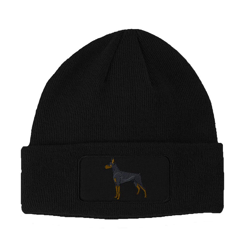 Custom Doberman Dog Embroidery Beanie Hat for Men & Women - Warm Skull Cap with Patch Design - Perfect for Winter, Outdoor Activities & Casual Wear