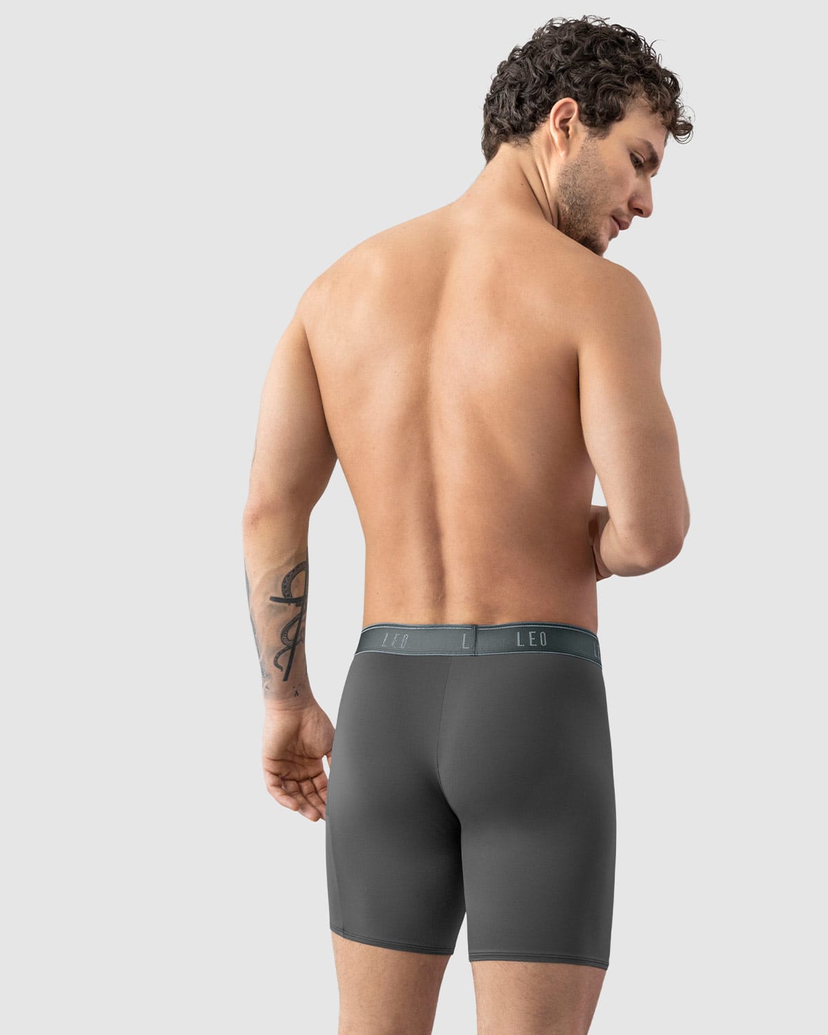 Breathable Long Athletic Boxer Briefs with Side Pocket - Moisture-Wicking Men's Underwear for Sports & Workout