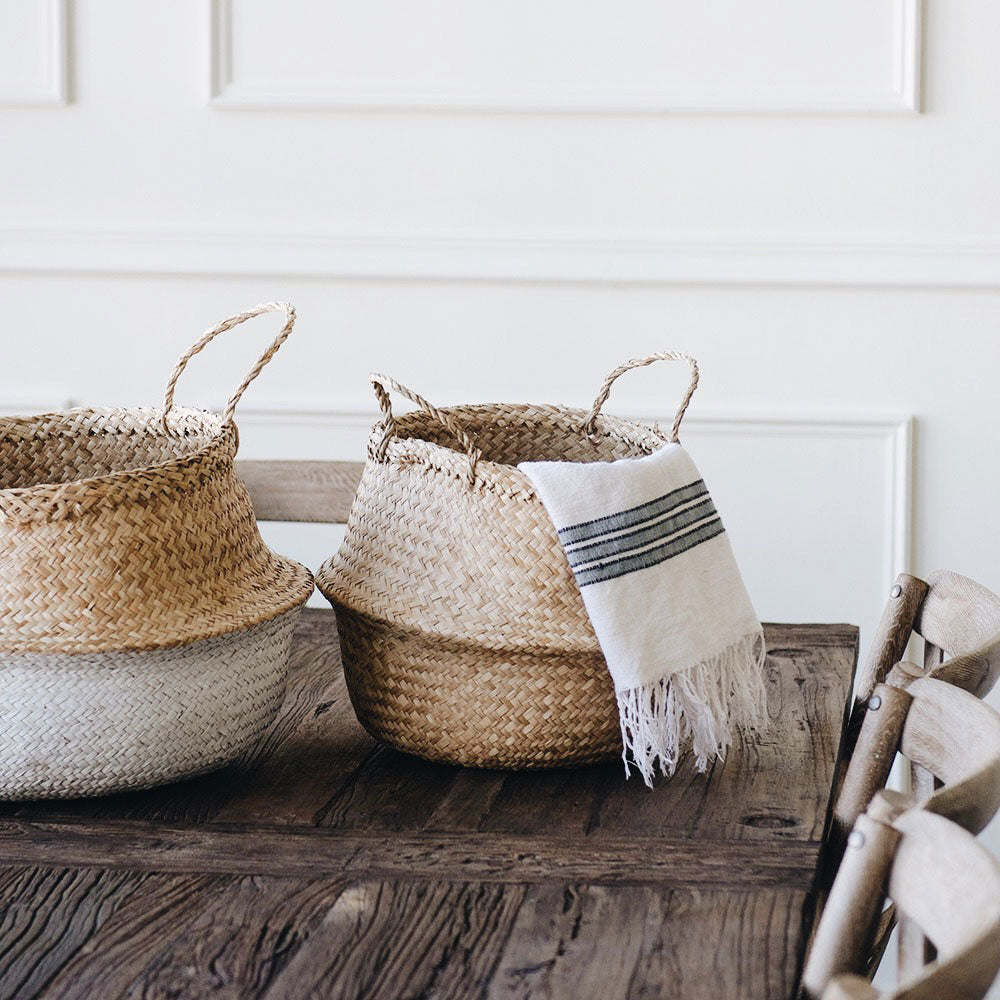 Billie Belly Basket - Premium Handwoven Storage Basket for Home Organization | Perfect for Laundry, Toys, Blankets & Nursery Decor
