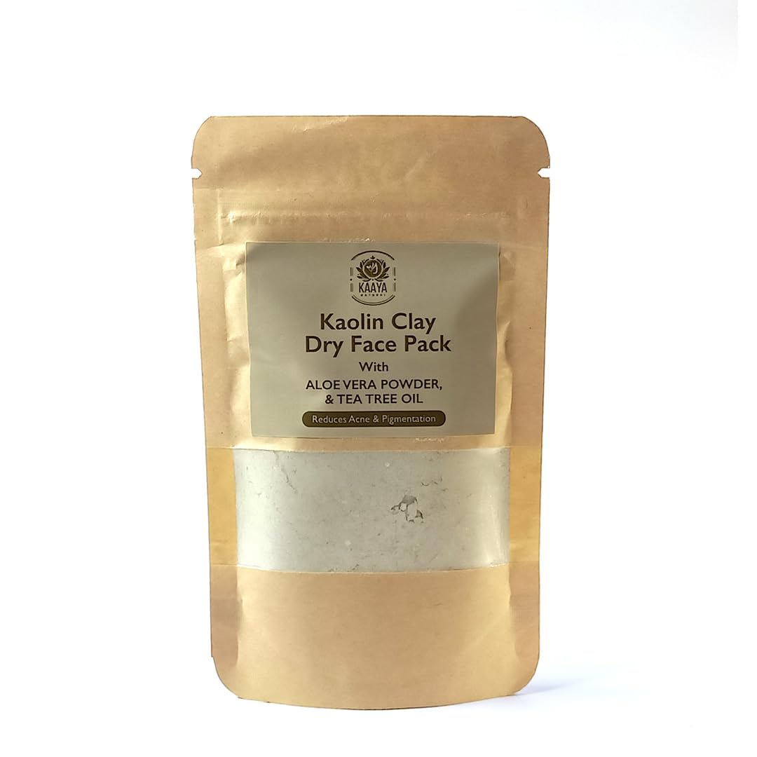 Kaaya Natural Kaolin Clay Face Mask for Acne & Blackheads - 100% Pure Clay Powder for Glowing Skin | All Skin Types | 50g | Deep Cleansing & Detoxifying Facial Treatment for Daily Skincare Routine