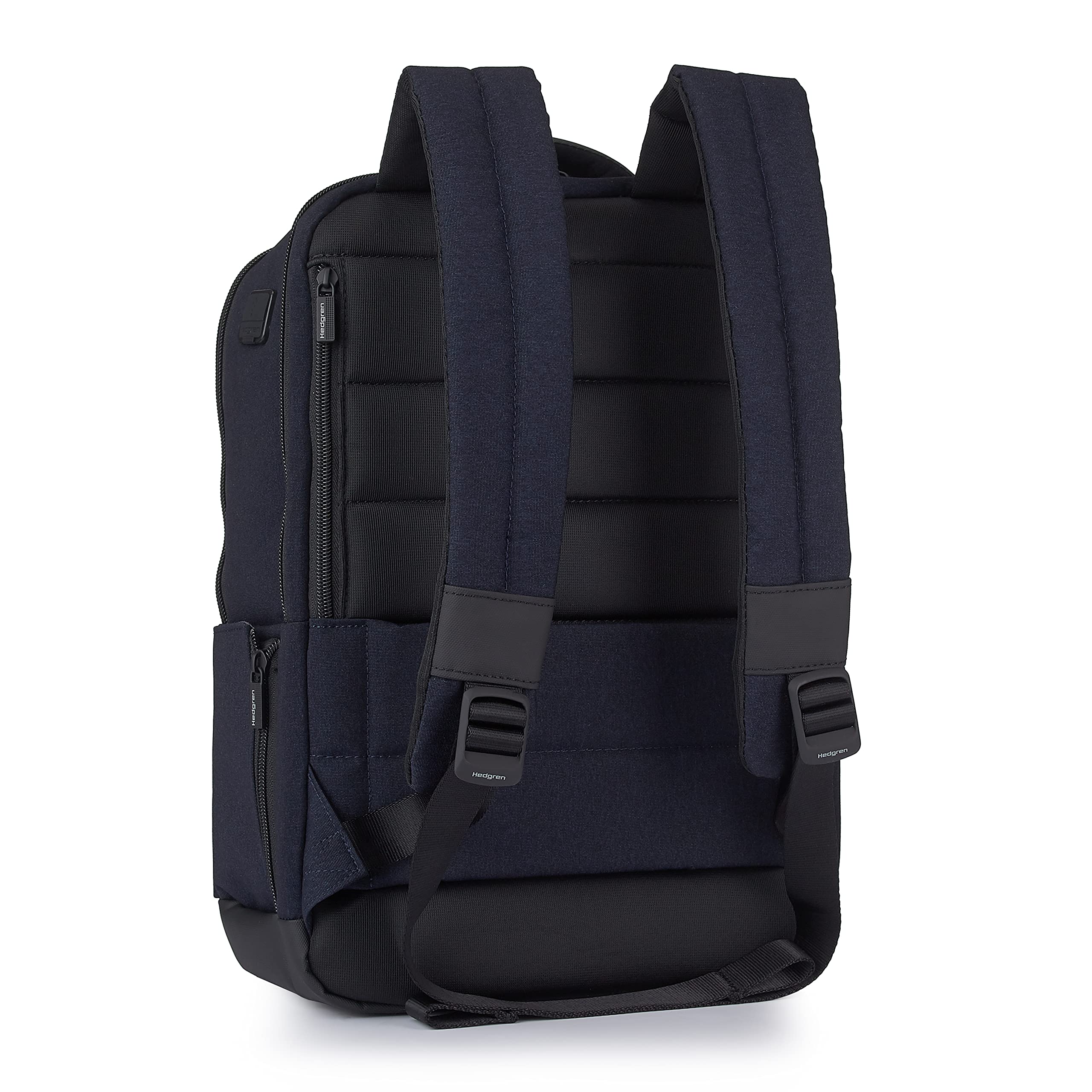 Hedgren Drive 14.1 Inch Laptop Backpack for Men & Women - Lightweight Water-Resistant Business Travel Backpack with USB Charging Port (Elegant Blue) - Perfect for Work, School & Commuting