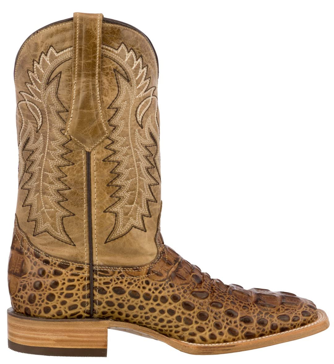 Texas Legacy Men's Western Cowboy Boots - Genuine Leather Square Toe Crocodile Print Sandals for Rodeo, Country Music Festivals & Outdoor Adventures