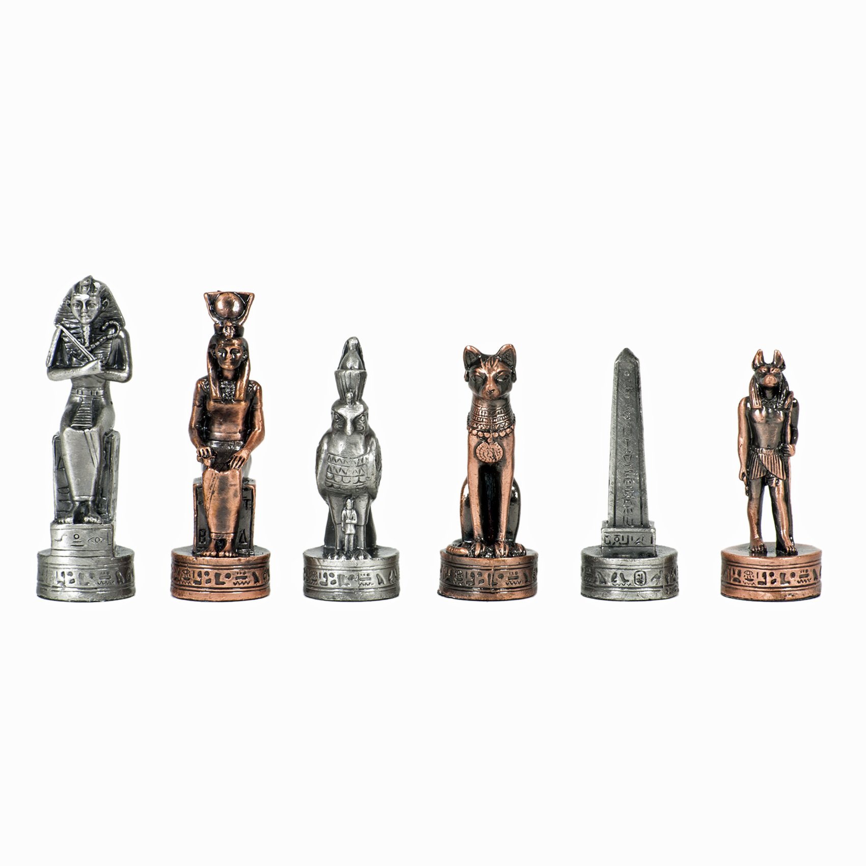 WE Games Pewter Egyptian Themed Chess Set - Premium Metal Chess Board Game for Adults with Sculpted Pieces | Unique Historical Collector's Chess Set | Perfect for Home Decor, Game Nights & Gift Giving