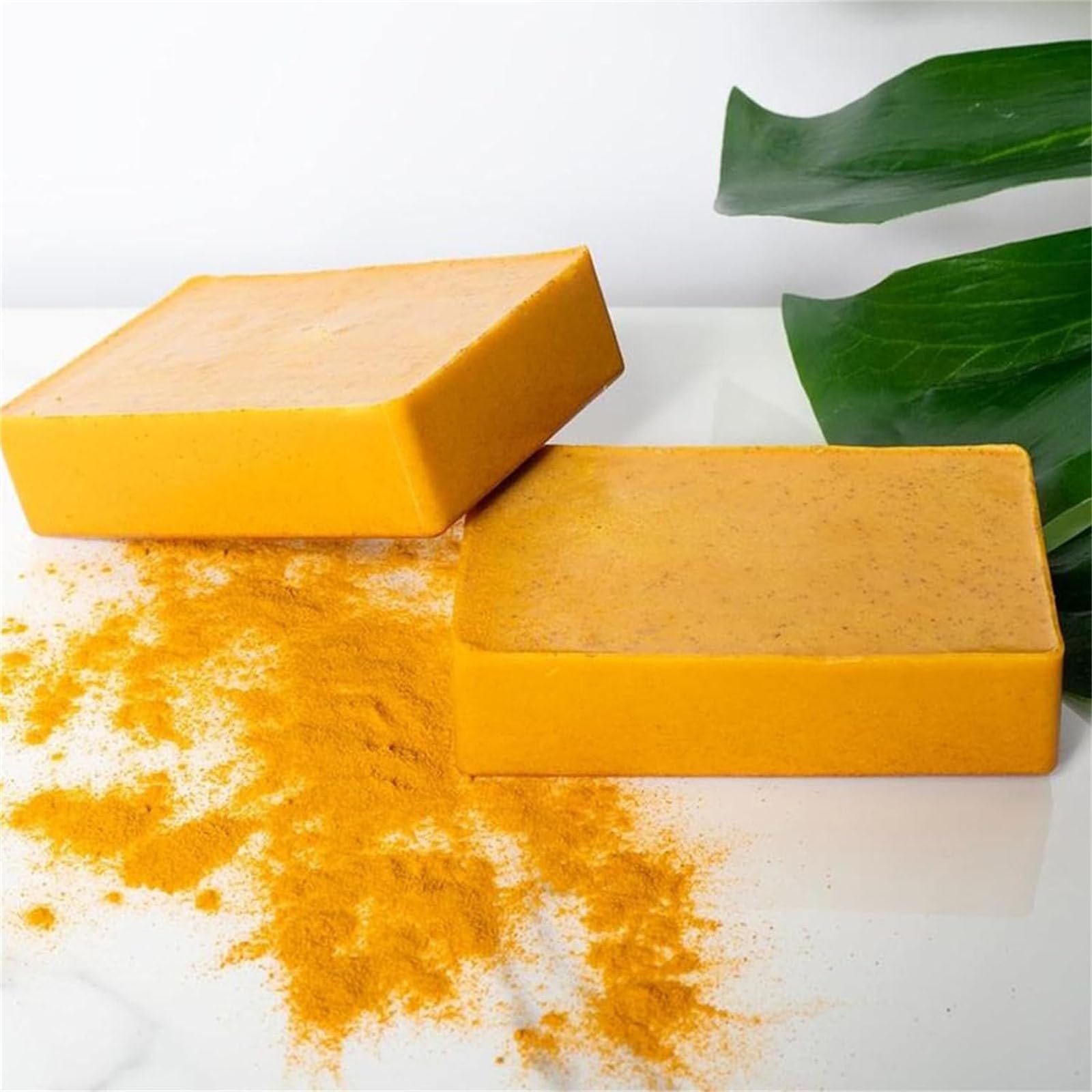 Organic Turmeric & Lemon Soap Bar for Face & Body - Natural Handmade Moisturizing Soap for Women & Men - Brightening, Acne Treatment, Skin Care - Perfect for Daily Cleansing & Spa Relaxation (1PC)