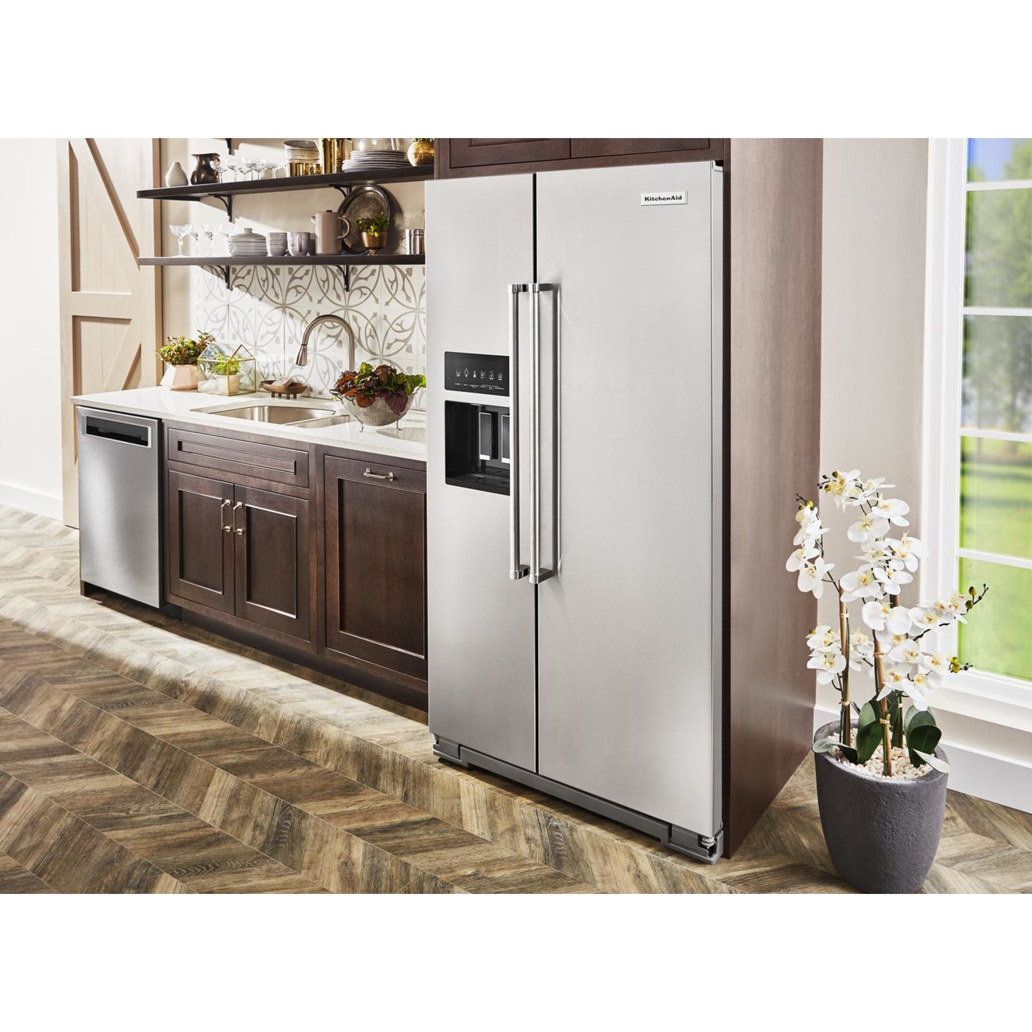 KitchenAid KRSC700HPS Counter Depth Refrigerator - 36 Inch Stainless Steel French Door Fridge with Adjustable Shelves | Perfect for Modern Kitchens, Entertaining & Large Family Storage
