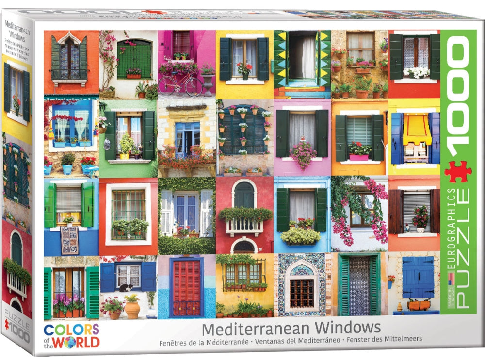 Eurographics 1000-Piece Jigsaw Puzzle - Mediterranean Windows Scenic Landscape Art for Adults & Teens | Perfect for Relaxation, Home Decor & Family Game Night