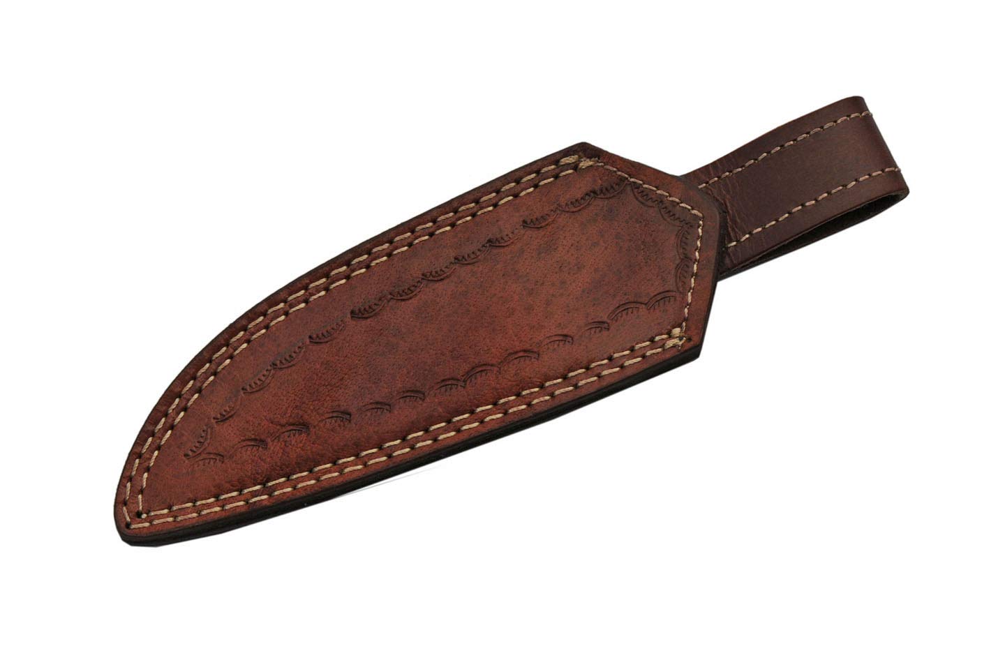 Premium Damascus Steel Hunting Knife with Red Twisted Wood Handle - 7.5