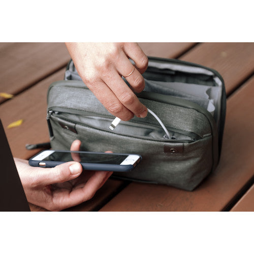Peak Design Travel Tech Pouch (Sage) - Waterproof Electronics Organizer for Laptop Accessories, Cables & Chargers - Perfect for Business Travel, Camping & Daily Commute
