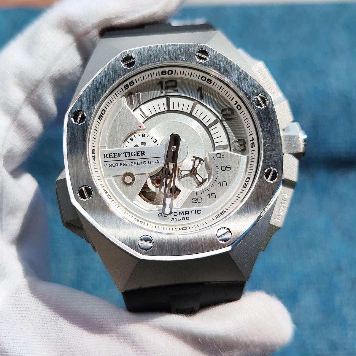 REEF TIGER Luxury Men's Automatic Mechanical Sports Watch - Stainless Steel Chronograph, Waterproof, Date Display RGA92S7 - Perfect for Business, Casual & Outdoor Activities