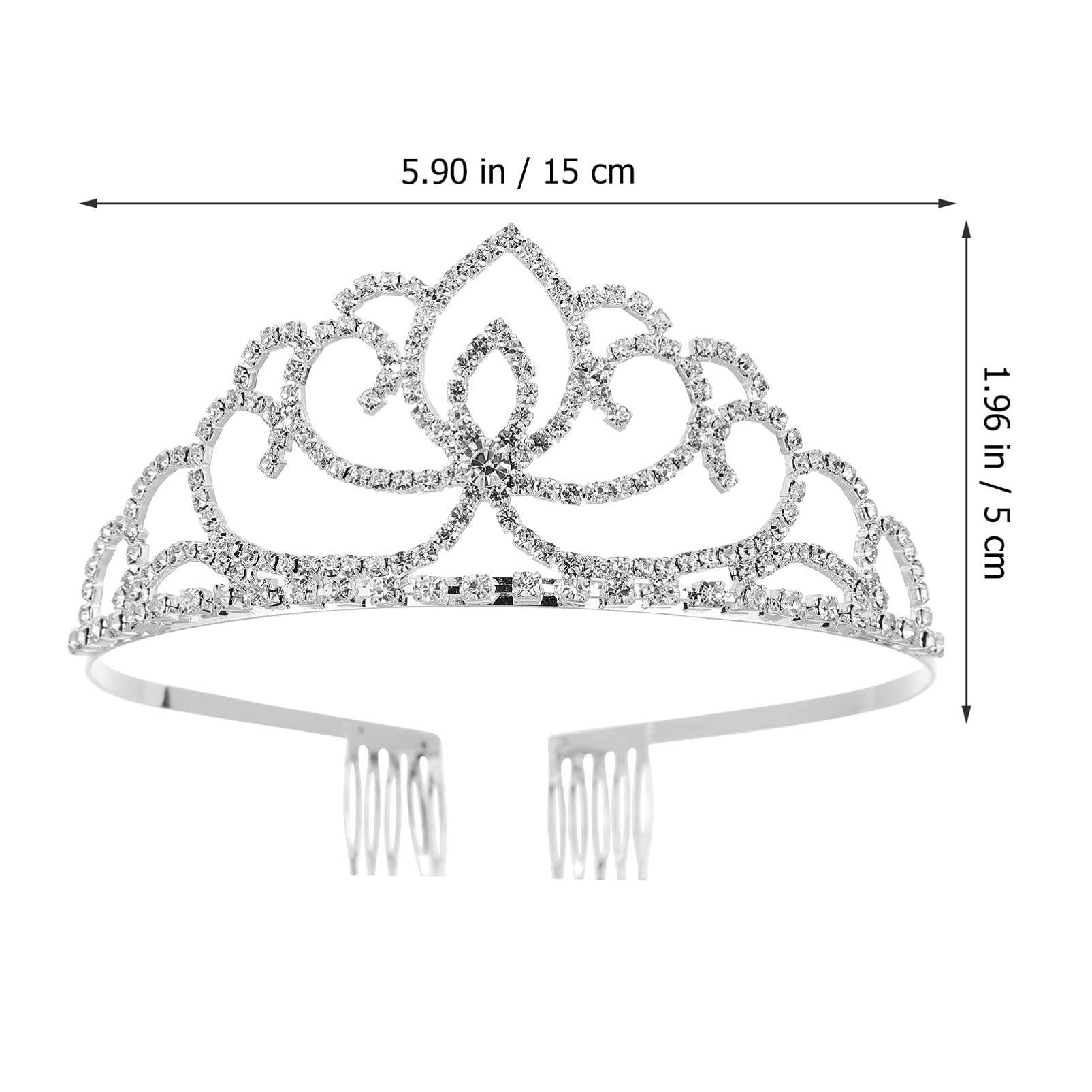 2pcs Rhinestone Bridal Crown Headband - Sparkling Wedding Tiara for Bride & Bridesmaids, Perfect for Wedding Ceremony, Reception & Bachelorette Party