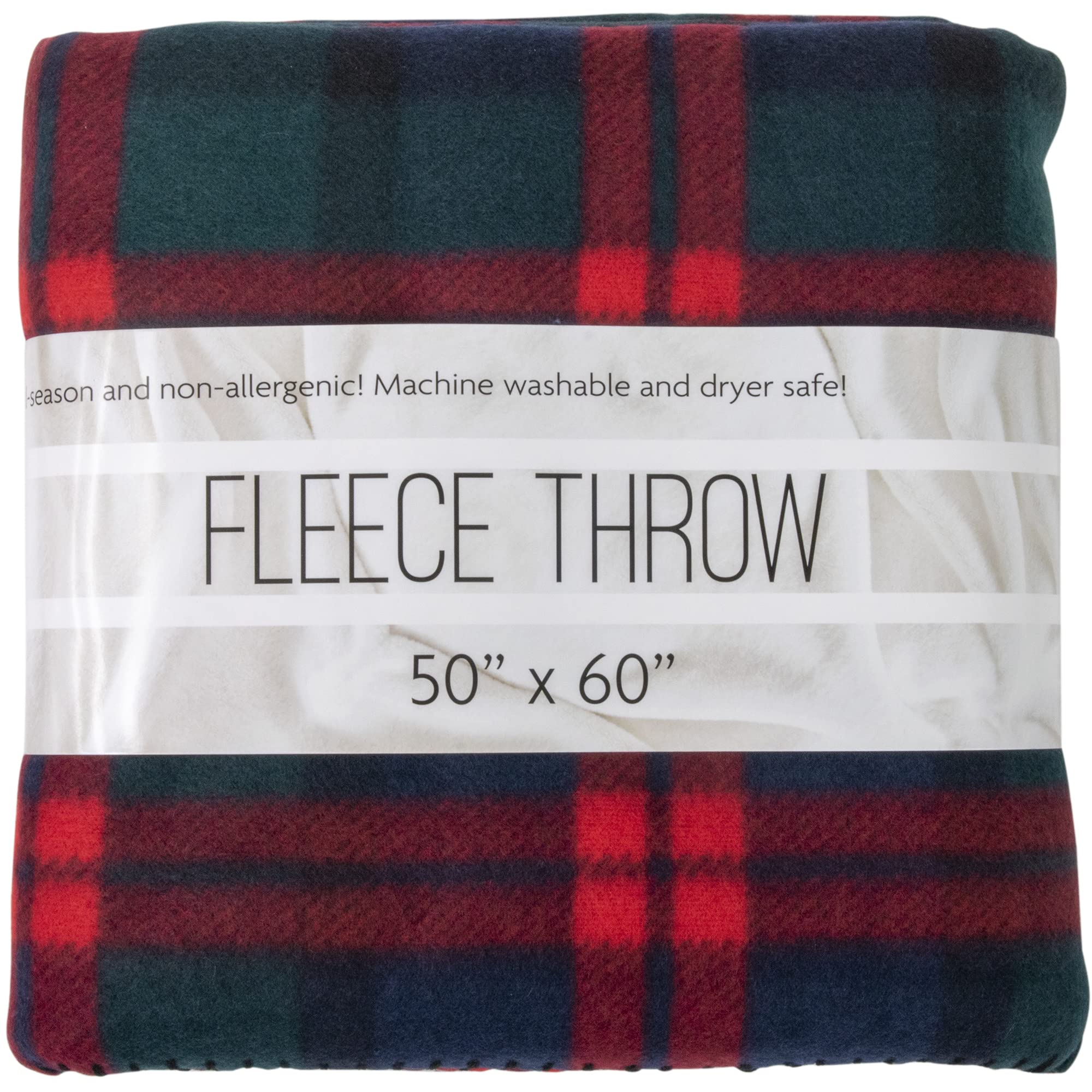 24-Pack Plaid Fleece Blankets 50