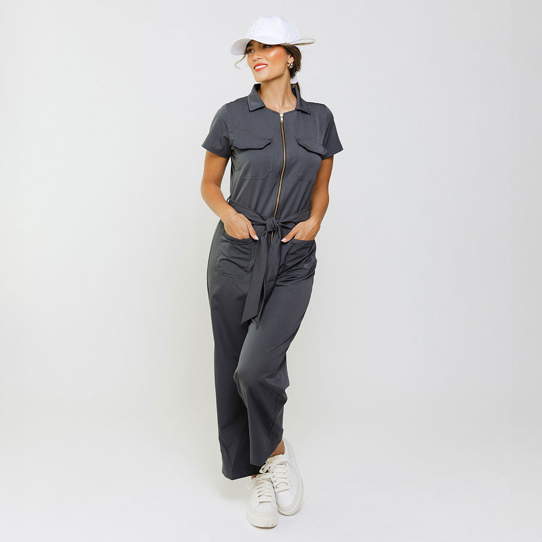 Stylish Women's Charcoal Jumpsuit - Trendy One Piece Romper for Casual Outings & Night Out | Perfect for Parties, Dates and Everyday Wear