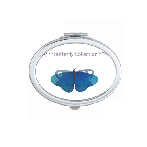 DIYthinker Blue Butterfly Collection Portable Folding Mirror - Double-Sided Handheld Makeup Mirror for Travel, Home, and Vanity Use
