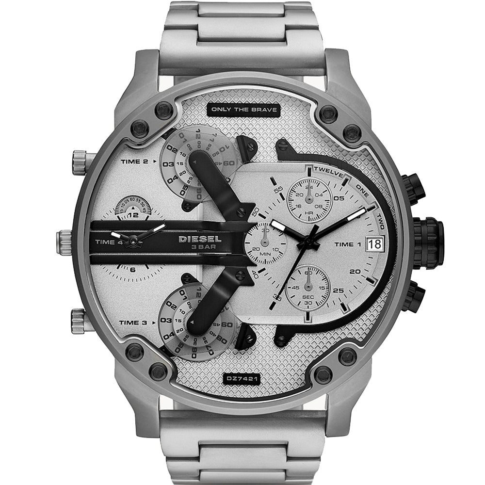 Diesel 2.0 DZ7421 Mr Daddy Chronograph Men's Watch - Stylish Analog Quartz Wristwatch with Leather Strap for Casual & Business Wear