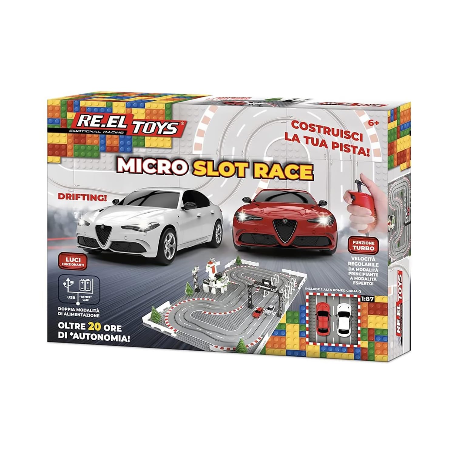 Micro Slot Race Track Set - Re. El Toys Electric Racing Playset for Kids - Perfect for Indoor Playrooms and Birthday Gifts
