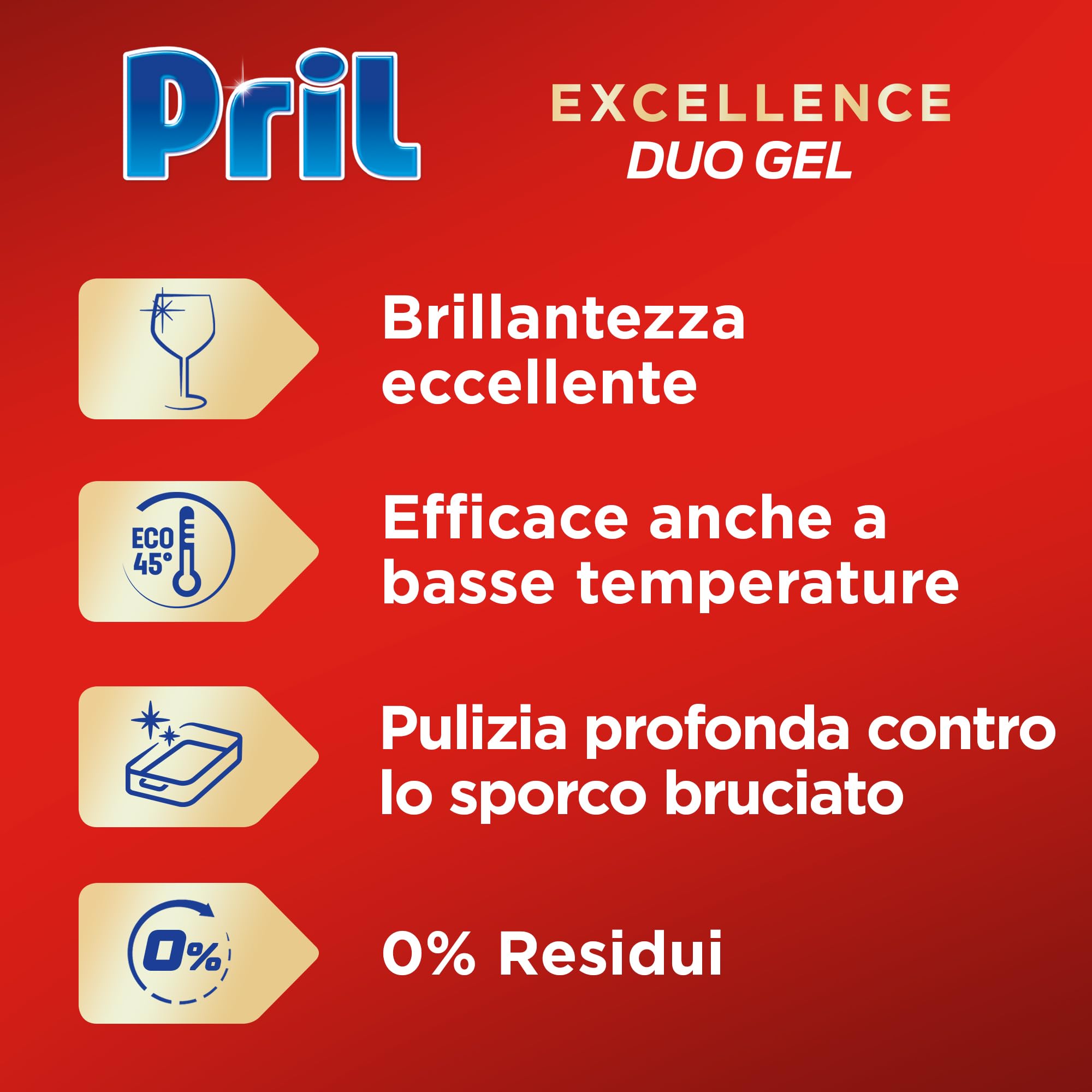 Pril Excellence Duo Gel Dishwasher Detergent - 8 Packs (45 Loads Each) - Powerful Grease Removal with Lemon Freshness - Ideal for Daily Dishwashing & Tough Stains