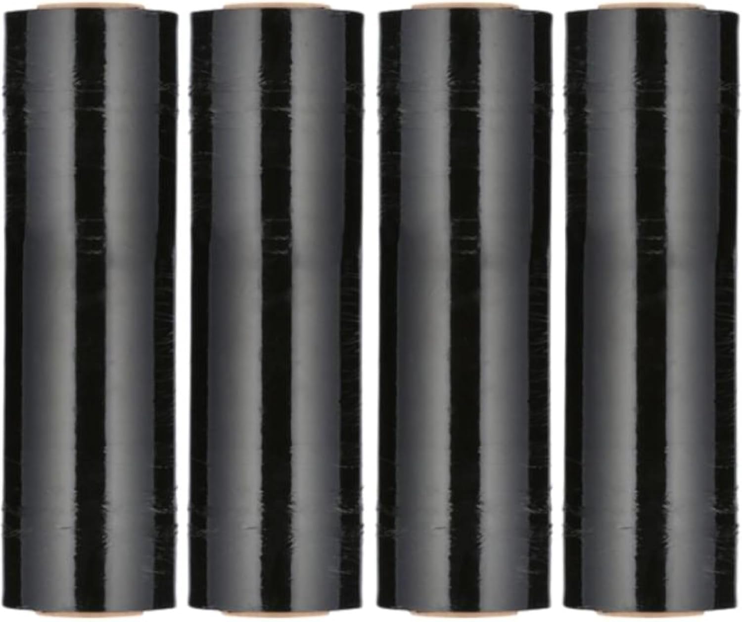 MMBM Heavy Duty Stretch Wrap Film - 18 Inch x 1000 Feet, 120 Gauge, 4 Pack, Dark Black Plastic Cling Wrap for Moving, Packing & Palletizing | Industrial Strength Shipping Supplies for Warehouse, Logistics & Home Moving