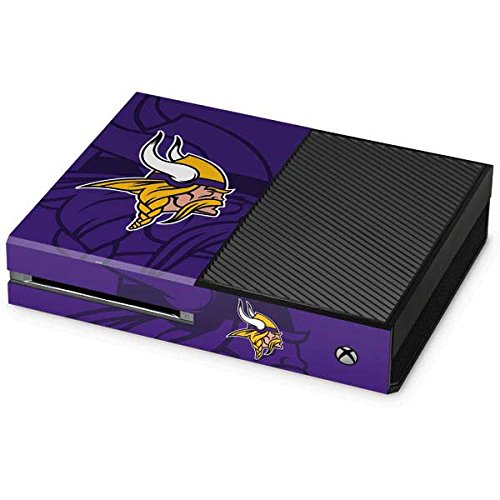 Officially Licensed NFL Minnesota Vikings Double Vision Gaming Skin Decal for Xbox One Console - Perfect for Customizing and Protecting Your Gaming Setup