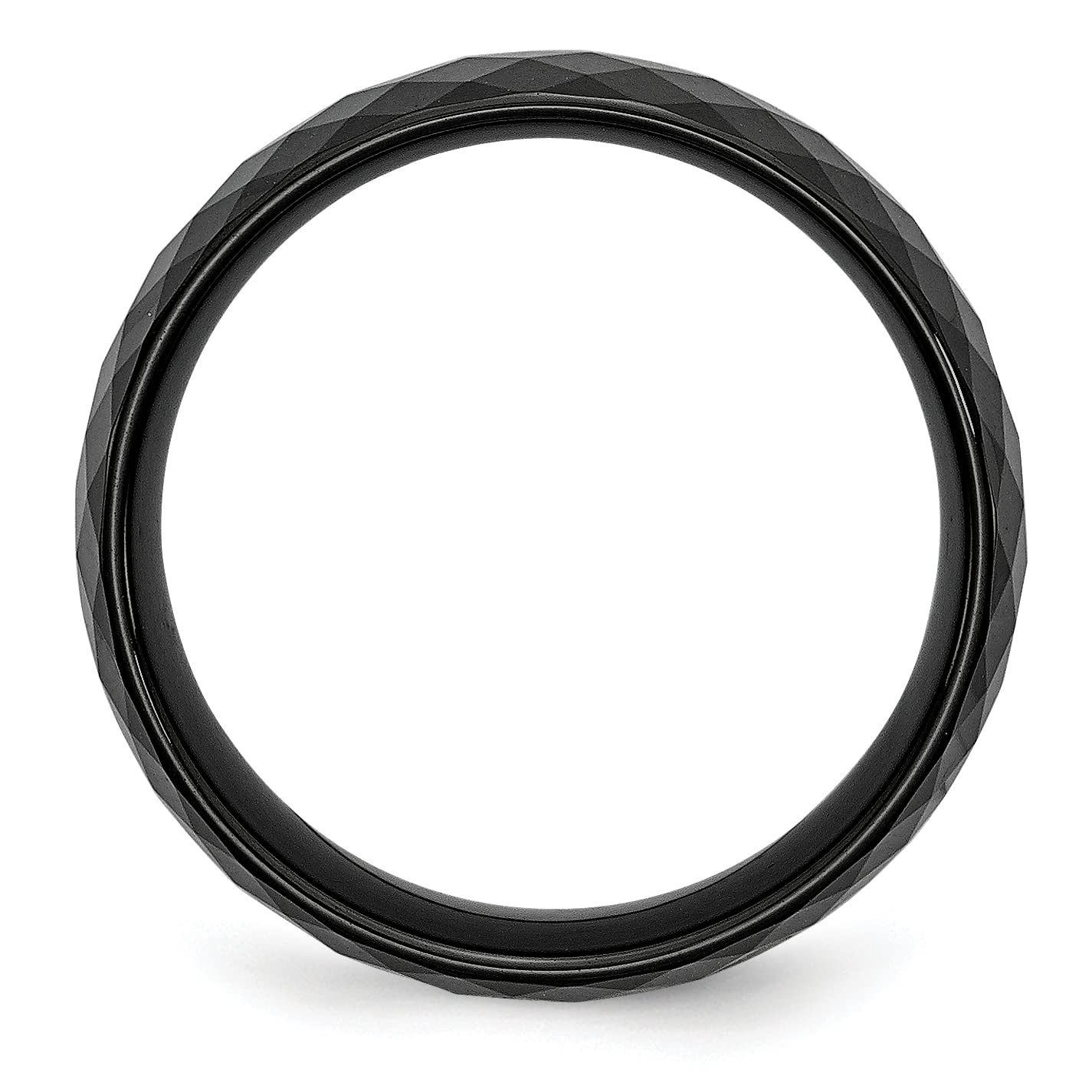 7.5mm Black Ceramic Wedding Band Ring for Men - Classic Plain Design for Engagement, Anniversary & Everyday Wear