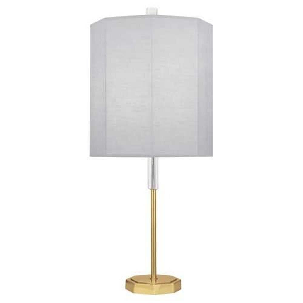 Kate Brass Metal Buffet Table Lamp with Pearl Gray Shade - Vintage Style Desk Lamp for Living Room, Bedroom, Office & Dining Room Decor