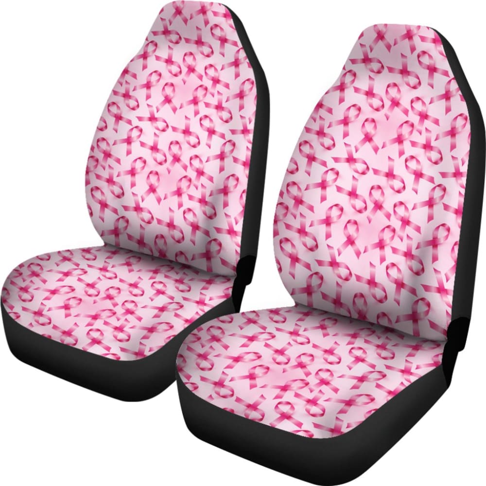 Breast Cancer Awareness Car Seat Covers - Pink Ribbon Design for Cars, SUVs & Trucks - Comfortable & Supportive Auto Accessories for Women Drivers (Use for Daily Commute, Road Trips & Cancer Awareness Events)